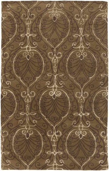 Borsecos Transitional Dark Brown Area Rug